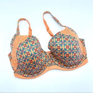 34DDD Victoria's Secret Lined Demi Orange Bra